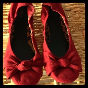 NEW Red Suede Ballerina Flats
